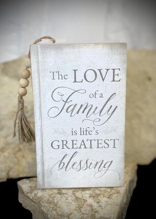 "Love of a Family Wood Tabletop Book-$20.00