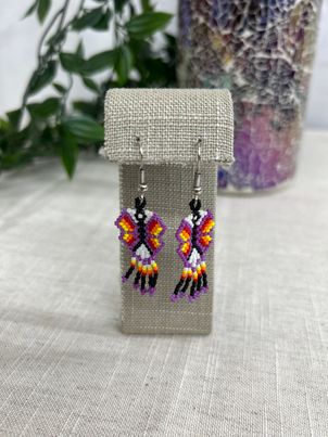 Small Beaded Butterfly Earrings
