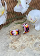 Large Feather Half Hoop Earrings