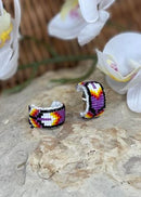 Large Feather Half Hoop Earrings