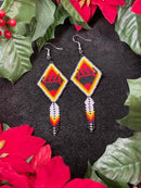 Bear Paw Feather Earrings