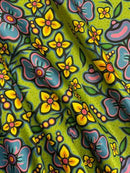 Satin Ojibway Floral Fabric I By Jackie Traverse