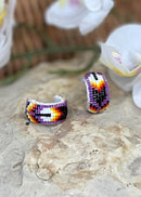 Large Feather Half Hoop Earrings