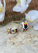 Large Feather Half Hoop Earrings