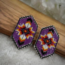 Double Feather Bendable Beaded Earrings