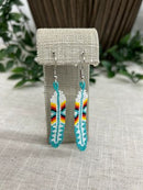 3” Beaded Feather Earrings