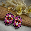 Double Feather Bendable Beaded Earrings