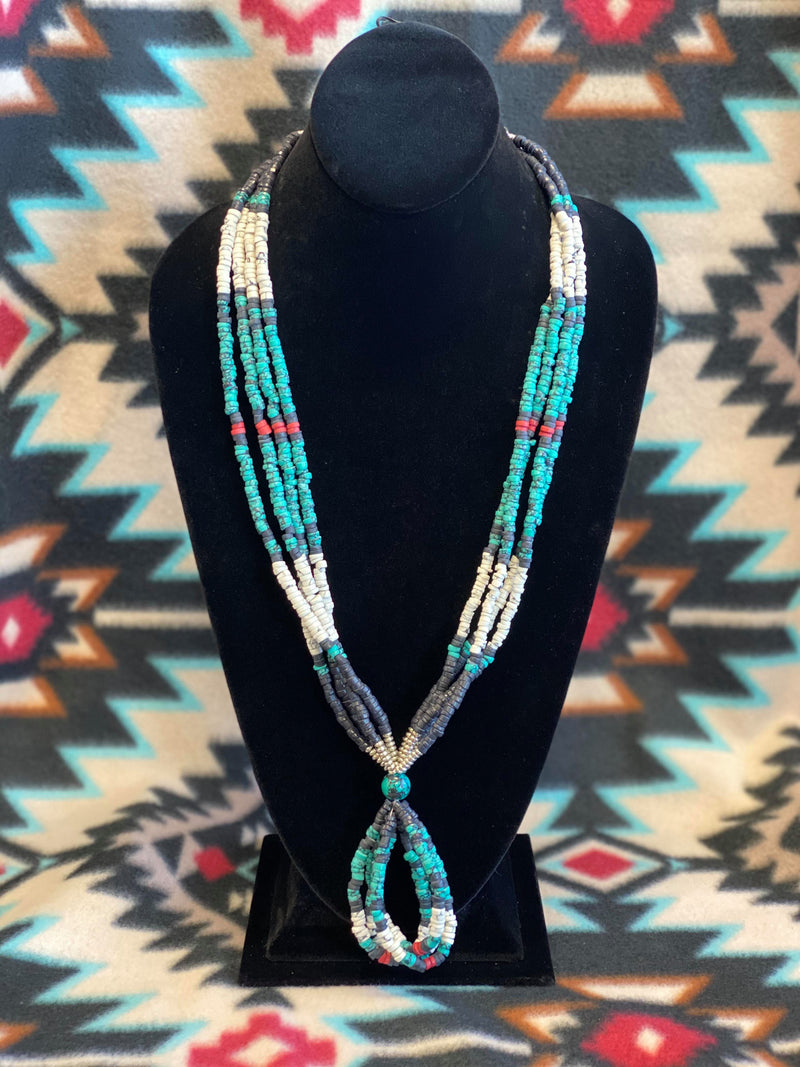 Turquoise Beaded Teardrop Necklace