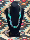Grey & Turquoise Multi-Strand Necklace