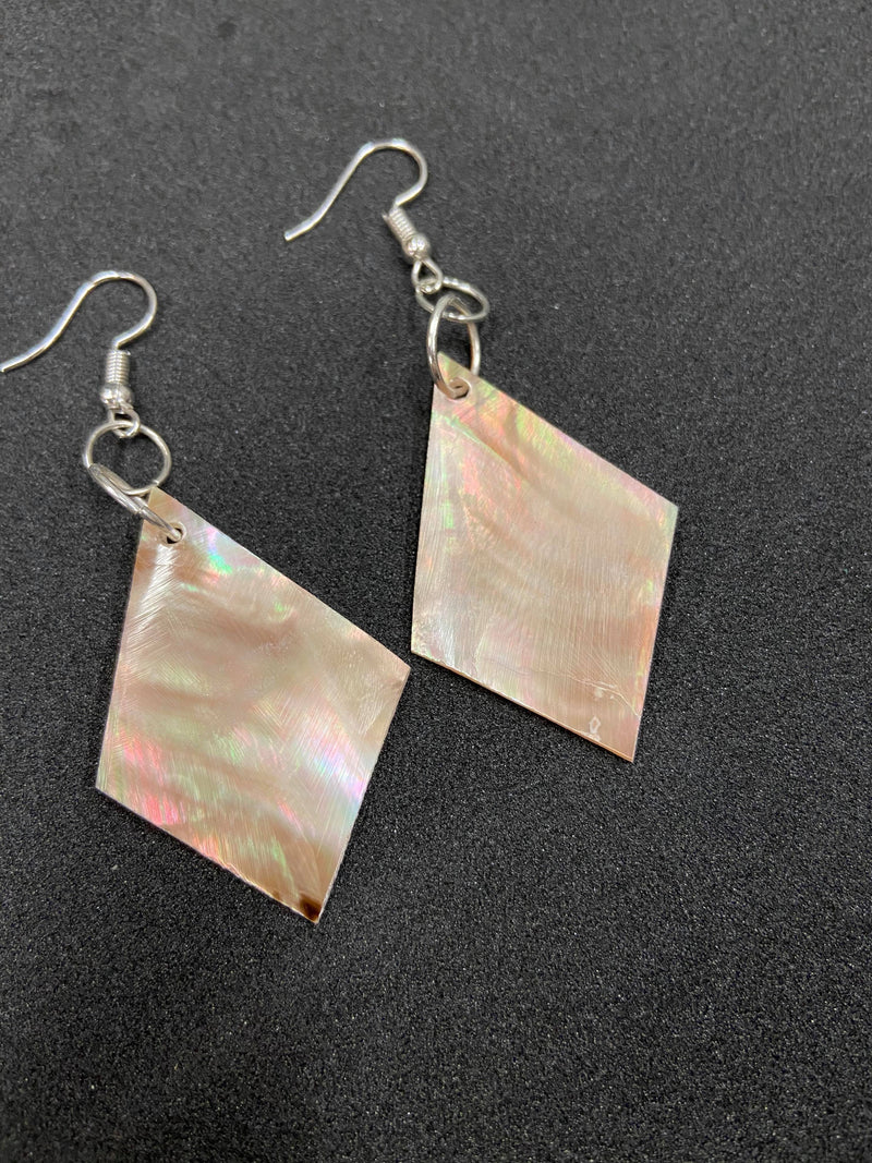 Diamond Abalone Shell Earrings