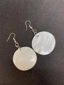 Circle Abalone Shell Earrings