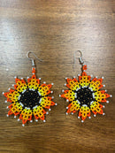 Orange&Yellow Flower Beaded Earrings