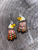 Painted Eagle Bone Earrings