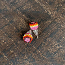 Round Beaded Stud Earrings