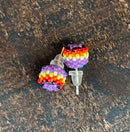 Round Beaded Stud Earrings