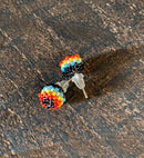 Round Beaded Stud Earrings