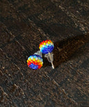 Round Beaded Stud Earrings