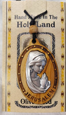 Olive Wood Necklaces With Metal Emblems