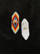 Sharp Rectangle Flat Beaded Earrings