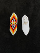 Sharp Rectangle Flat Beaded Earrings