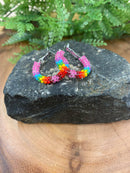 3/4” Beaded Hoop Earrings