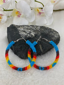 Turquoise Beaded Hoops