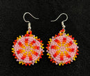 Pink Star Medallion Earrings