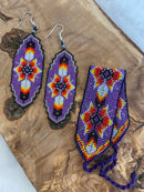 Beaded Double Feather Earrings & Bracelets - SOLD SEPARATELY