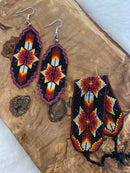 Beaded Double Feather Earrings & Bracelets - SOLD SEPARATELY