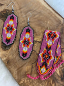 Beaded Double Feather Earrings & Bracelets - SOLD SEPARATELY