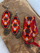 Beaded Double Feather Earrings & Bracelets - SOLD SEPARATELY