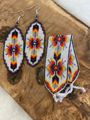 Beaded Double Feather Earrings & Bracelets - SOLD SEPARATELY