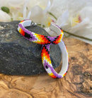 1 3/4”Beaded Feather Hoop Earrings
