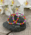 2.5” Beaded Hoop Earrings