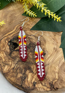 3” Beaded Feather Earrings