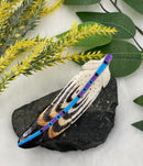 Painted Bone Feather Barrette