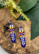 3” Beaded Feather Earrings
