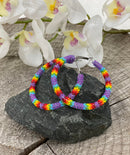 2.5” Beaded Hoop Earrings