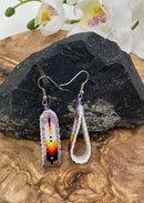 Feather Loop Beaded Earrings