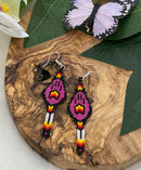 Wolf Paw Beaded Earrings