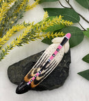 Painted Bone Feather Barrette