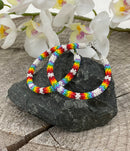 2.5” Beaded Hoop Earrings