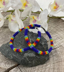 2" Fully Beaded Hoop Earrings