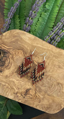 Brown & Black Beaded Dangle Earrings