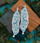 Blue Reindeer Beaded Earrings