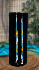 Turquoise & Orange Long Beaded Earrings