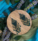 Small Dark Green Dangle Beaded Earrings