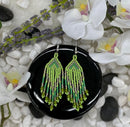 Small Lime Green Beaded Earrings