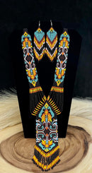 Black/Teal Necklace & Earring Set