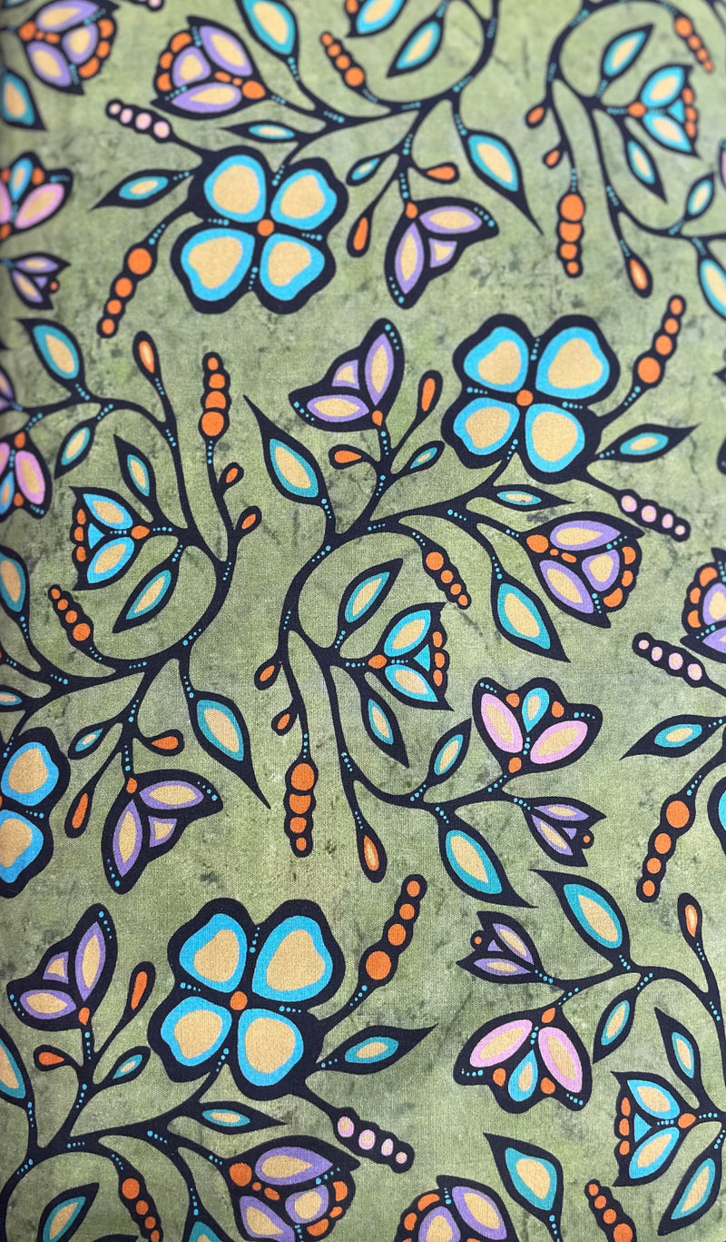 Ojibway Floral Fabric By Jackie Traverse 1